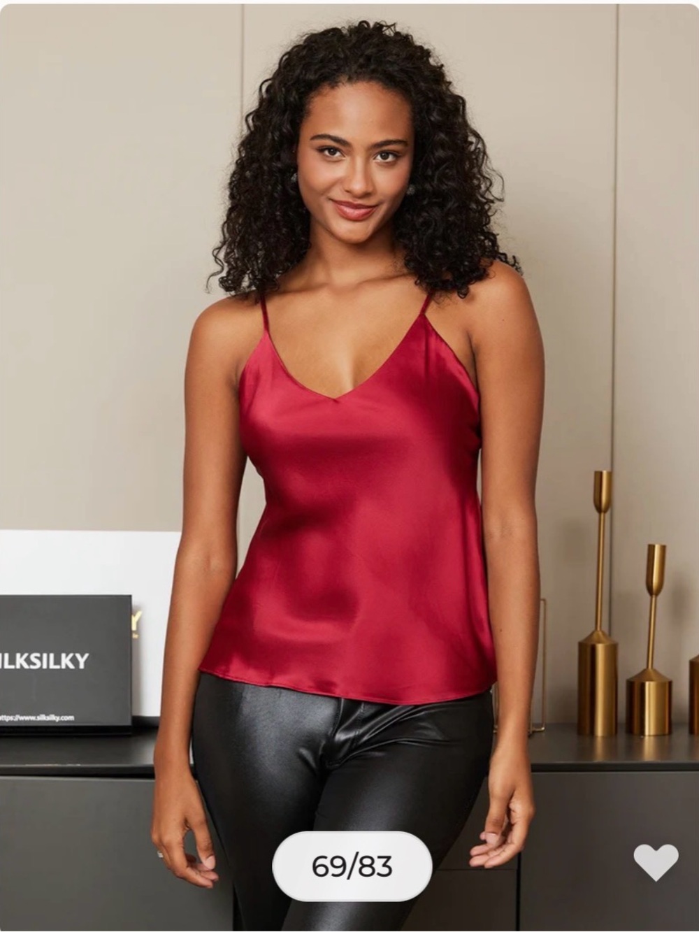 SilkSilky Pure Silk 100% Mulberry Silk Spaghetti Strap Camisole